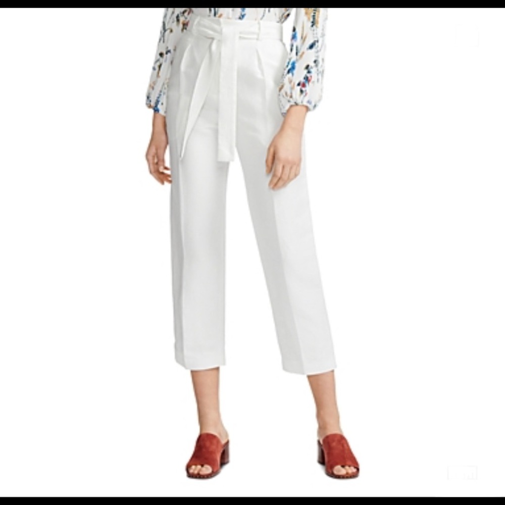 Maje Palizane Cropped Straight-leg Pants In White